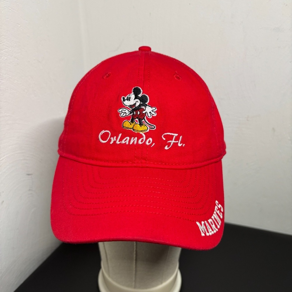 Champion Mickey Mouse Hat Adult‎ OSFM Red Orlando FL Marines Adjustable Cap